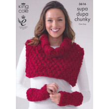 King Cole Supa Dupa Knitting Pattern 3616 Women One Size
