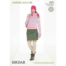 Sirdar Americana Knitting Pattern 9870 Women 32 - 54 Inches Sweaters