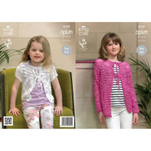 King Cole Opium Knitting Pattern 3747 Kids 22 - 30 Inches Cardigans