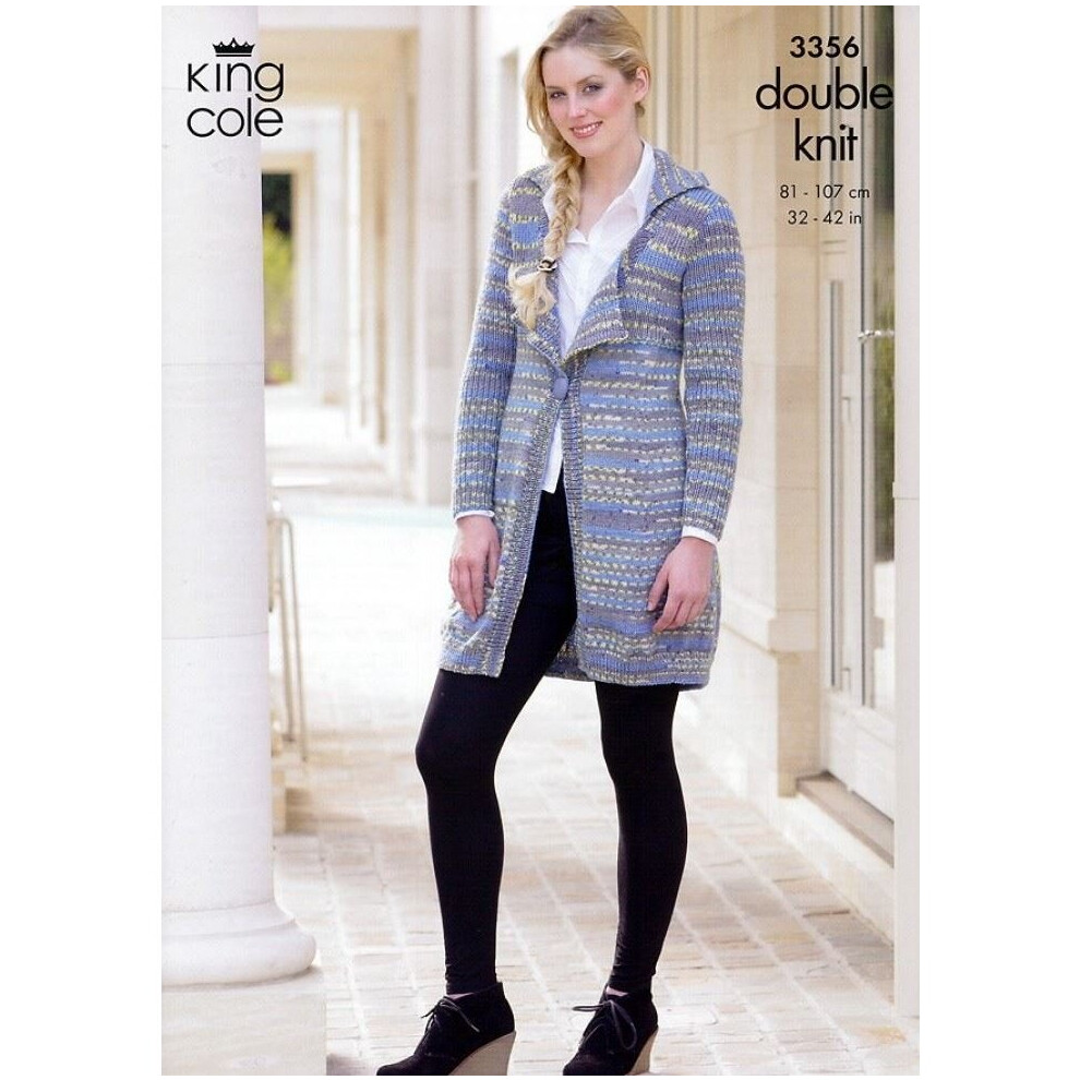 King Cole Merino Knitting Pattern 3356 Women 32 - 42 Inches Jackets
