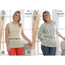 King Cole Popsicle Knitting Pattern 3887 Women 34 - 44 Inches Tops, Sweaters