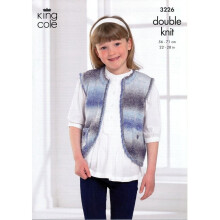 King Cole Knitting Pattern 3226 Kids 22 - 28 Inches Waistcoats, Cardigans