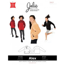 Jalie Sewing Pattern 3907 Alex Half Zip Pullover Kids, Teenagers, Women 28 Sizes