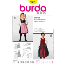 Burda Sewing Pattern 9509 Kids Ages: 4-10 Aprons, Dresses, Tops