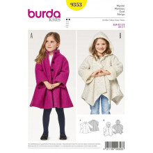 Burda Sewing Pattern 9353 Kids 2-7 Years Coats, Jackets