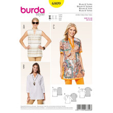Burda Sewing Pattern 6809 Women 8-10-12-14-16-18-20 Tops, Tunics