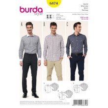 Burda Sewing Pattern 6874 Men 34-36-38-40-42-44-46-48-50 Shirts