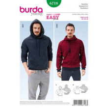 Burda Sewing Pattern 6718 Men 36-46 Tops, Tracksuits, Sportswear, Sweaters