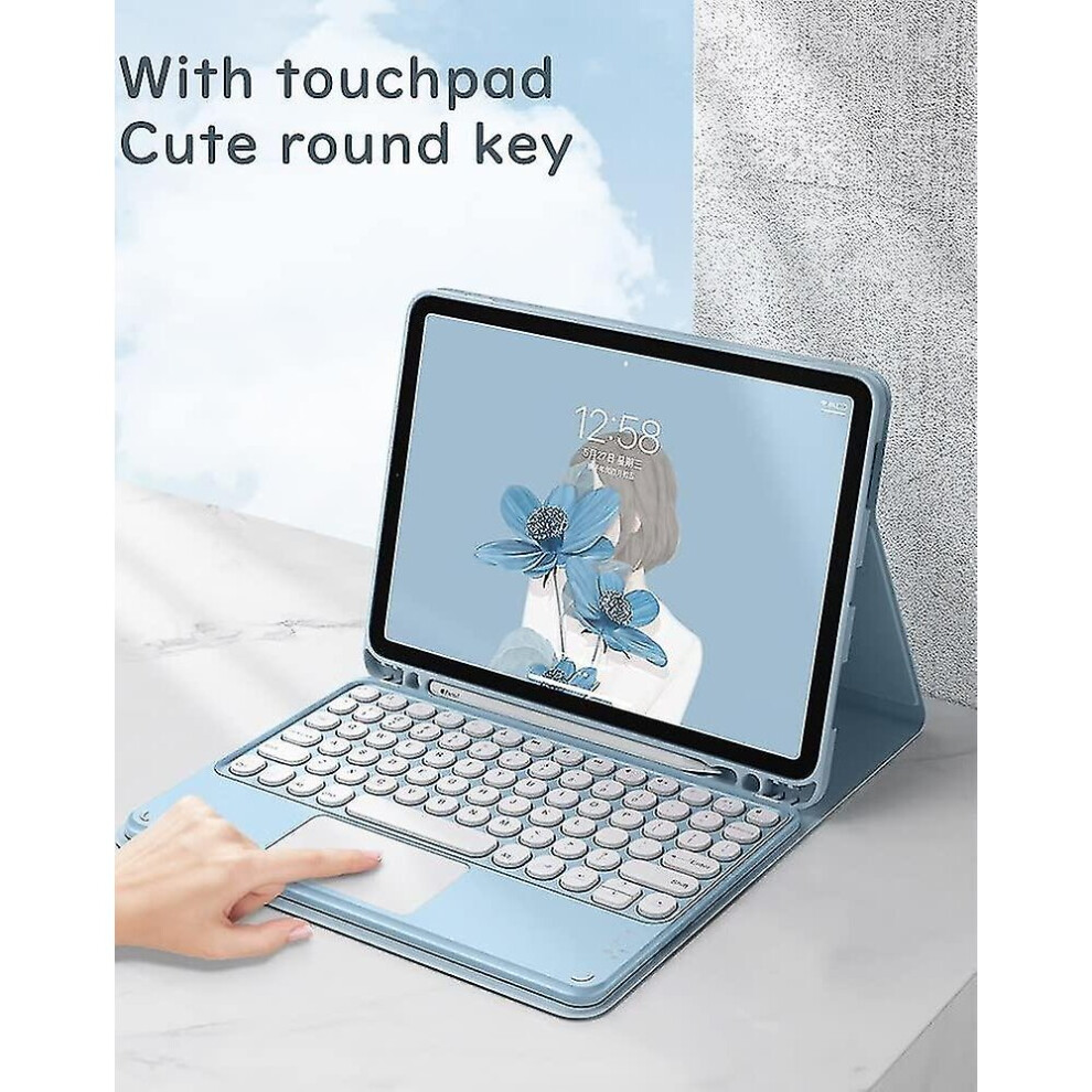(Purple) Ipad 10Th Generation 2022 Keyboard Case With Touchpad Cute Round Key Color Keyboard Ipad 10 10.9 Inch Detachable Touch Keyboard Slim Smart Co Purple 9172662185072