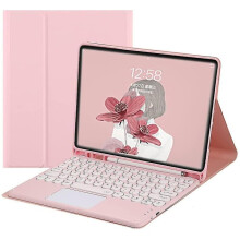 (Pink) Ipad 10th Generation 2022 Keyboard Case With Touchpad Cute Round Key Color Keyboard Ipad 10 10.9 Inch Detachable Touch Keyboard Slim Smart Cover With