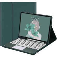 (DarkGreen) Ipad 10th Generation 2022 Keyboard Case With Touchpad Cute Round Key Color Keyboard Ipad 10 10.9 Inch Detachable Touch Keyboard Slim Smart Cover With