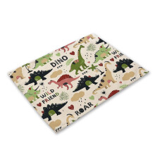 (LC559) Cute Cartoon Dinosaur Place Mats Placemats For Children Kids Fabric Coaster Table Decoration Mat Kitchen Dining Place Mats Pads