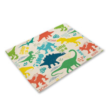 (LC558) Cute Cartoon Dinosaur Place Mats Placemats For Children Kids Fabric Coaster Table Decoration Mat Kitchen Dining Place Mats Pads