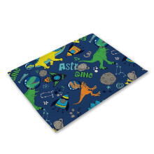 (LC552) Cute Cartoon Dinosaur Place Mats Placemats For Children Kids Fabric Coaster Table Decoration Mat Kitchen Dining Place Mats Pads