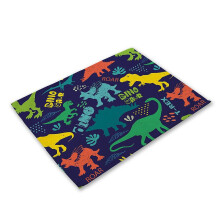 (LC555) Cute Cartoon Dinosaur Place Mats Placemats For Children Kids Fabric Coaster Table Decoration Mat Kitchen Dining Place Mats Pads