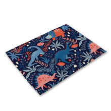 (LC553) Cute Cartoon Dinosaur Place Mats Placemats For Children Kids Fabric Coaster Table Decoration Mat Kitchen Dining Place Mats Pads