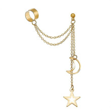 (A03) Vintage Gold Color Leaves Ear Cuff Set Non-piercing Ear Clips Fake Cartilage Earrings Clip