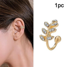 (A23) Vintage Gold Color Leaves Ear Cuff Set Non-piercing Ear Clips Fake Cartilage Earrings Clip