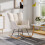Living And Home White Tufted Upholstered Rocking Chair 2