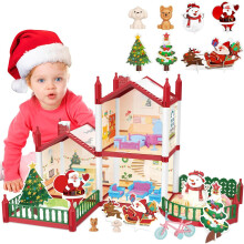Christmas Doll House Playset, Dream House Pretend Doll House with Accessories Dolls House Garden Princess House Birthday Gifts