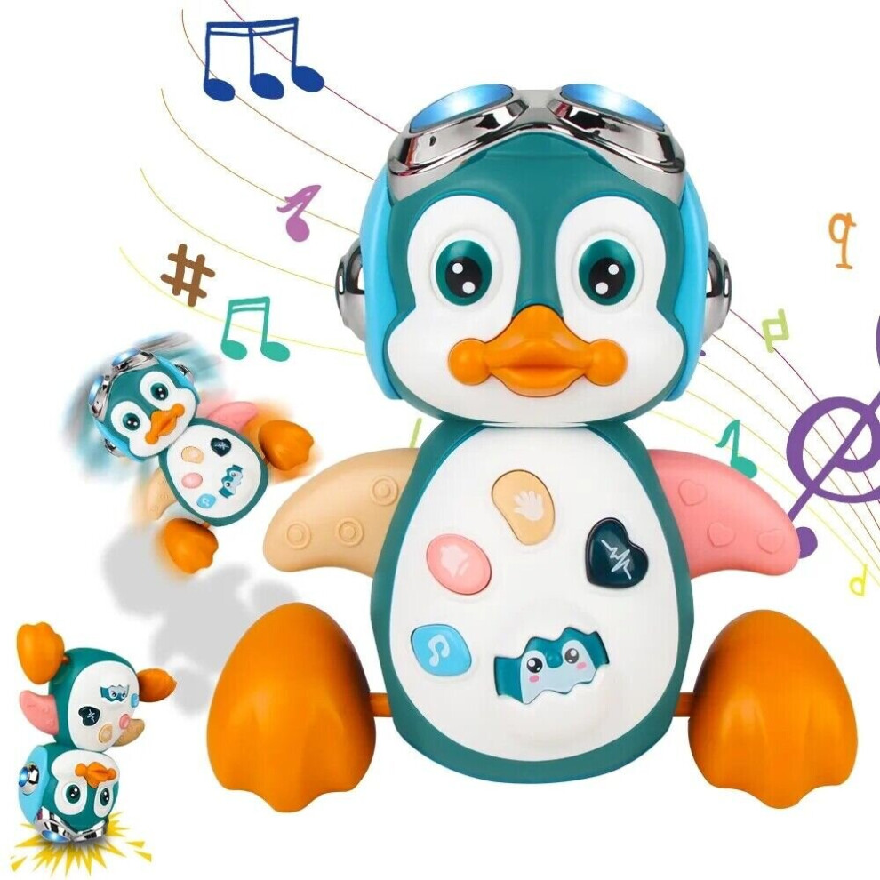 Sinodragon Electric Penguin Crawling Toy With Music & Lights - Abs Bpa-Free Baby Learning Toy For Crawling, Balance & Sensory Play