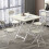 Living And Home 80cm Folding Dining Table and 4 Chairs Space Saving Kitchen Table Chairs Set 1
