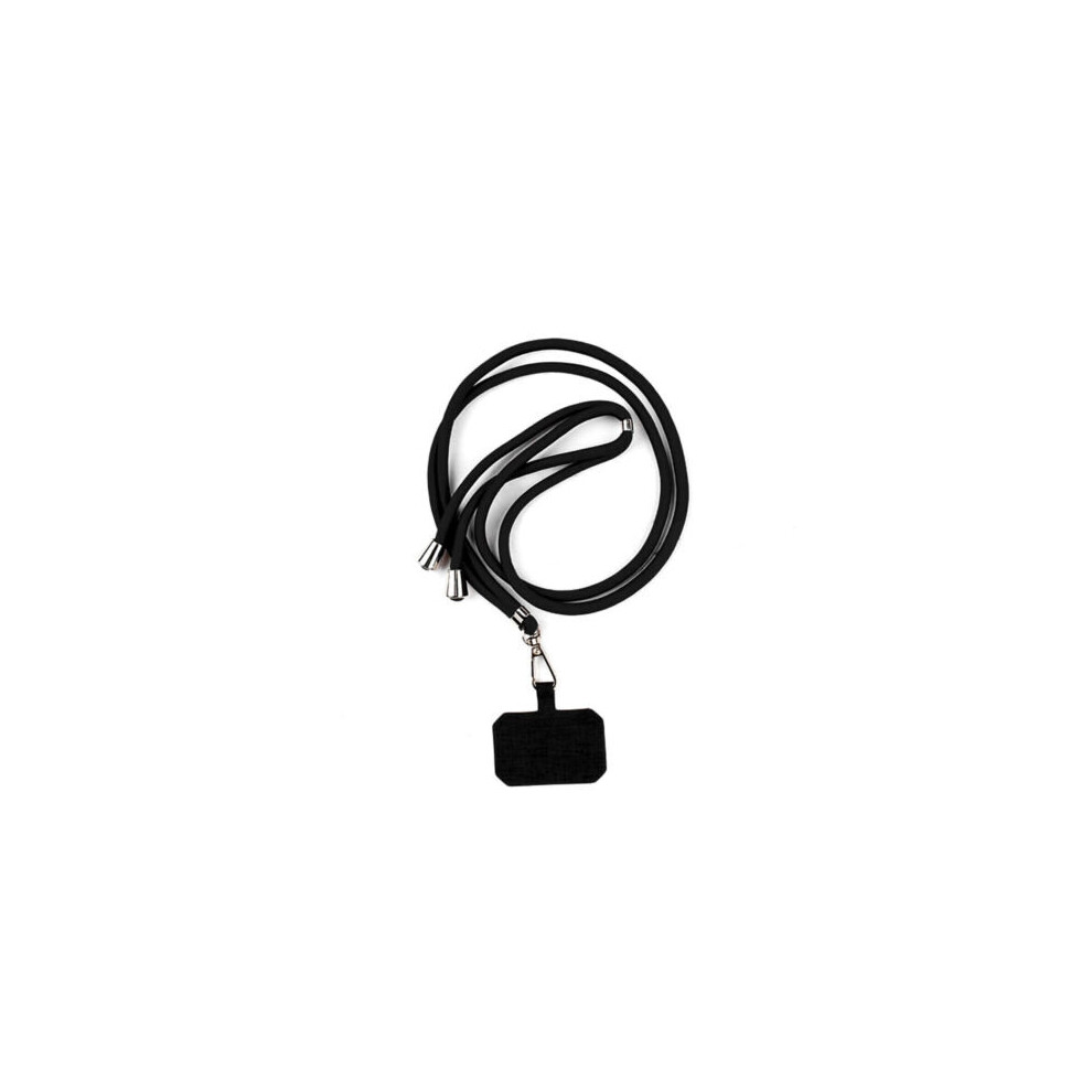 (Black) Universal Cross Body Nylon Patch Phone Lanyard Mobile Phone Strap Adjustable New Black 5056746506530