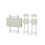 Living And Home (White) 80cm Folding Dining Table and 2 Chairs Space Saving Kitchen Table Chairs Set 4