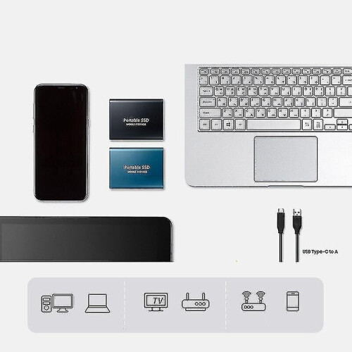 Hard Disk, 2tb Portable External Hard Disk, Waterproof And Shockproof (black) 1