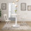 Living And Home (White) 59cm Round Table and 2 Folding Chairs Kitchen Table Chairs Set 1