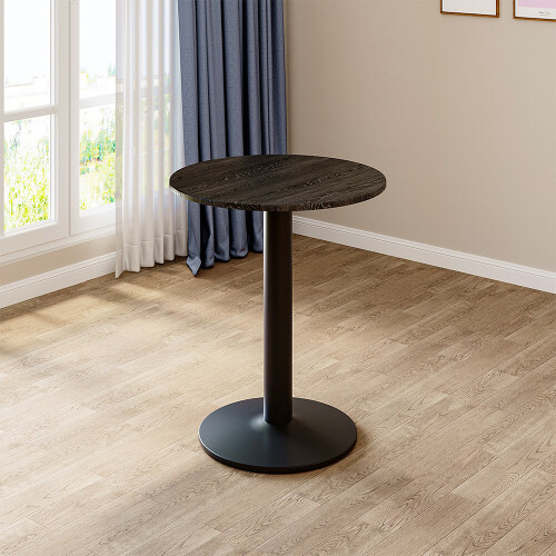 Living And Home (Black) 59cm Round Table and 2 Folding Chairs Kitchen Table Chairs Set 1