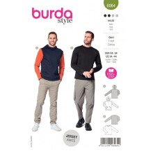 Burda Sewing Pattern 6064 Men 34-44 (44-54) Tops, Hoodies, Tracksuits