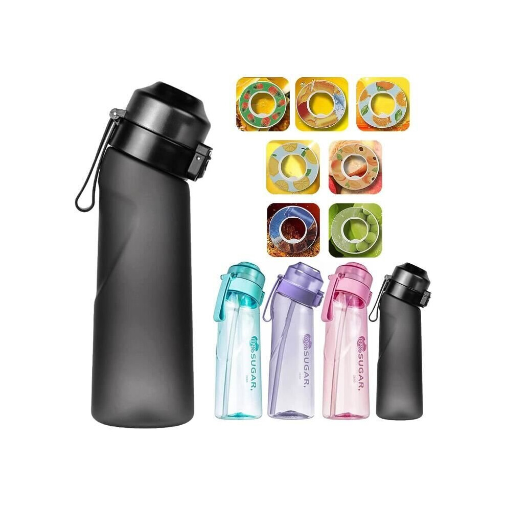 Air-Up Gourde Flavor Pods Bottle, Air Gourde Up Bottle 650ML With 7 Flavor Capsules, Scented Water Bottleï¼Blackï¼