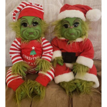 (Santa+Pajamas) Grinch Doll Christmas Stuffed Plush Toys Kids Chlidren Christmas Gift