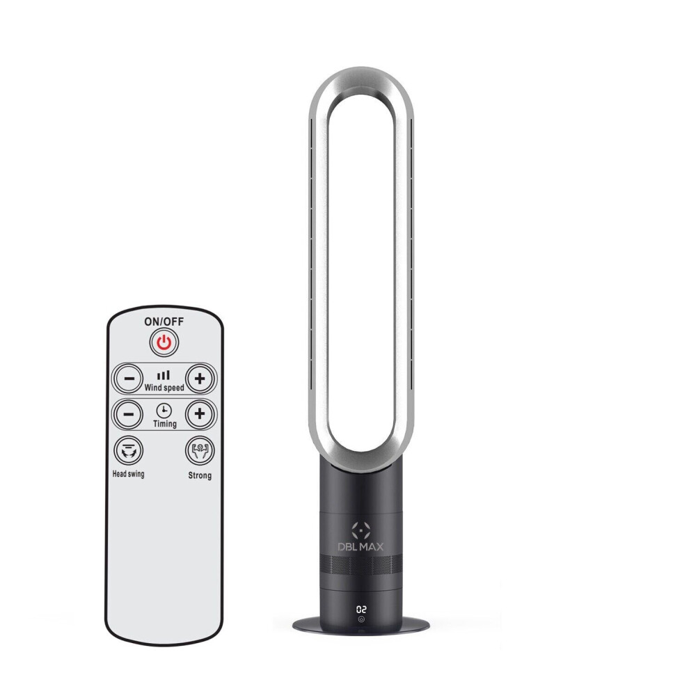 DBL MAX PRO XL Bladeless Tower Fan (Heater & Cooler) Grey & Silver