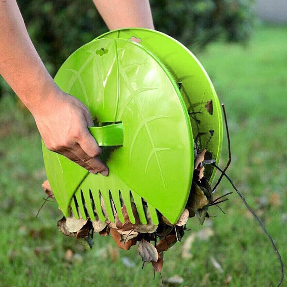 Leaf Grabber Pair Grabs Collect & Gather Leaves, Handheld Garden Cleaning Scoops