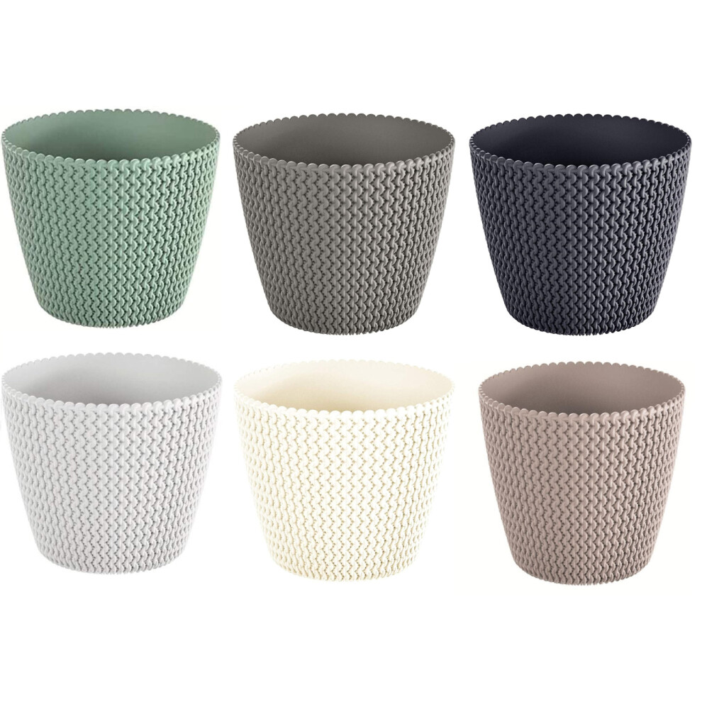 (Grey, 35cm) Plant Pots Indoor Outdoor Plastic Flowerpot Small Medium Large Splofy 6 Colours