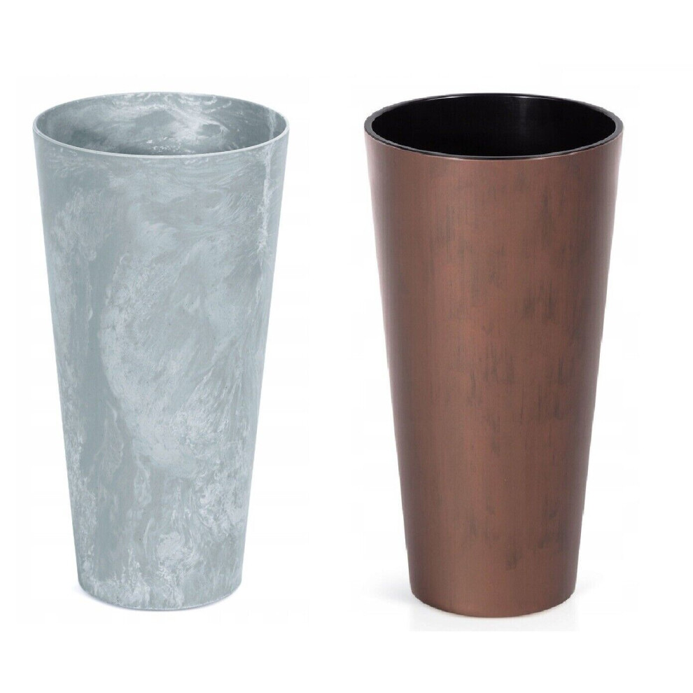 (Corten Steel, 28.6cm) Planter Plant Pot Flowerpot Cylinder Outdoor Garden Balcony Indoor Beton Tall