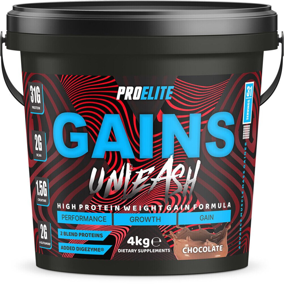 Proelite (Chocolate) Gains Weight Gainer 4Kg Muscle Mass Protein