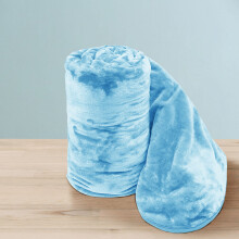 (LIGHT BLUE, KING) Warm Soft Large Blanket Mink Faux Fur Fleece Throw