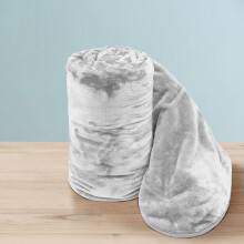 (SILVER, KING) Warm Soft Large Blanket Mink Faux Fur Fleece Throw