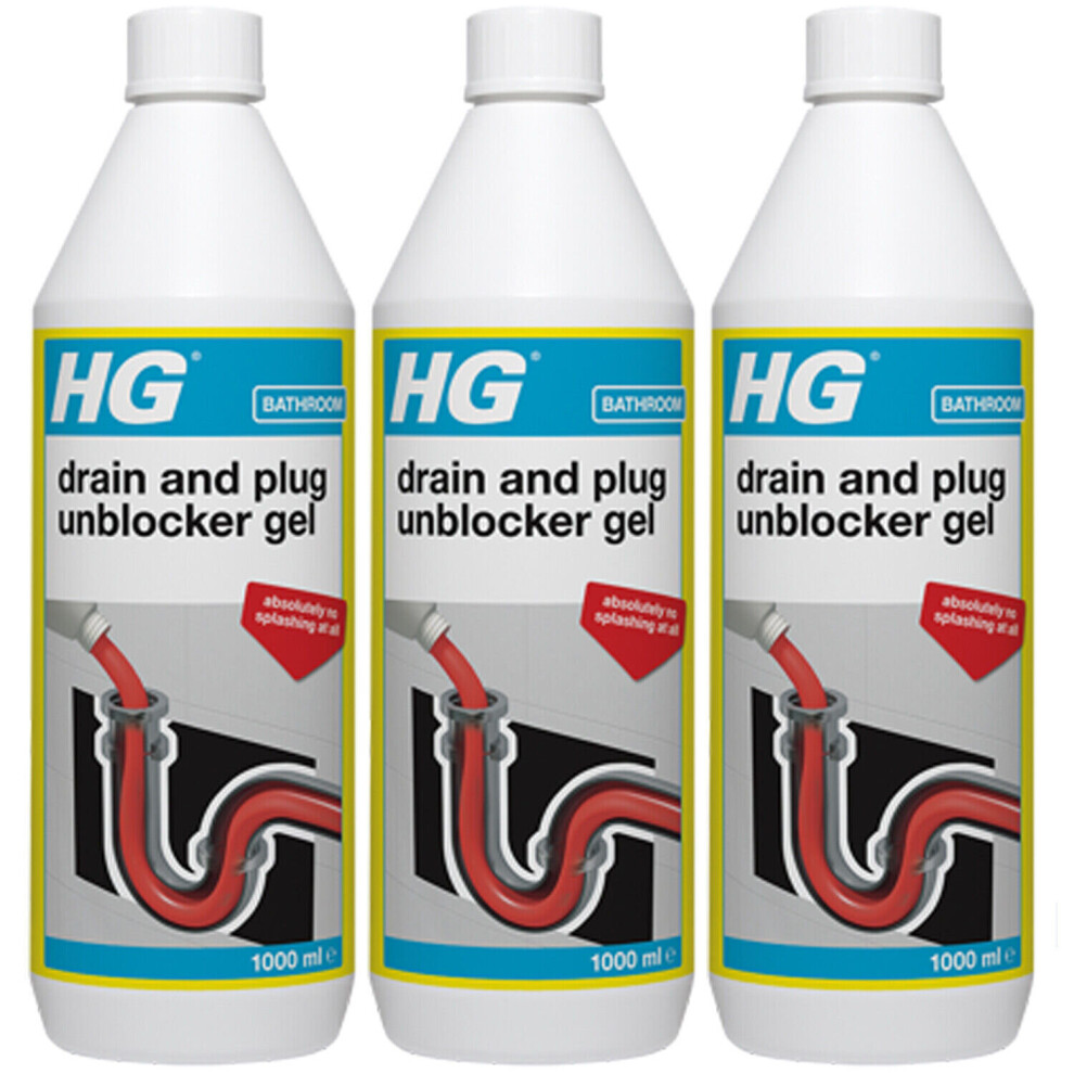 3 X HG Drain And Plug Unblocker Gel 1L