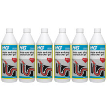 6 x HG Drain and Plug Unblocker Gel 1L