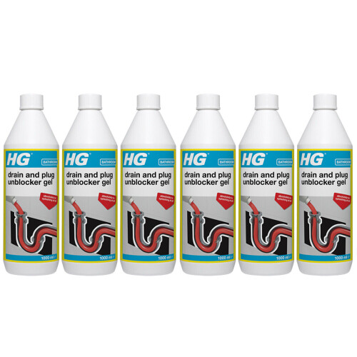 HG 6 x HG Drain and Plug Unblocker Gel 1L