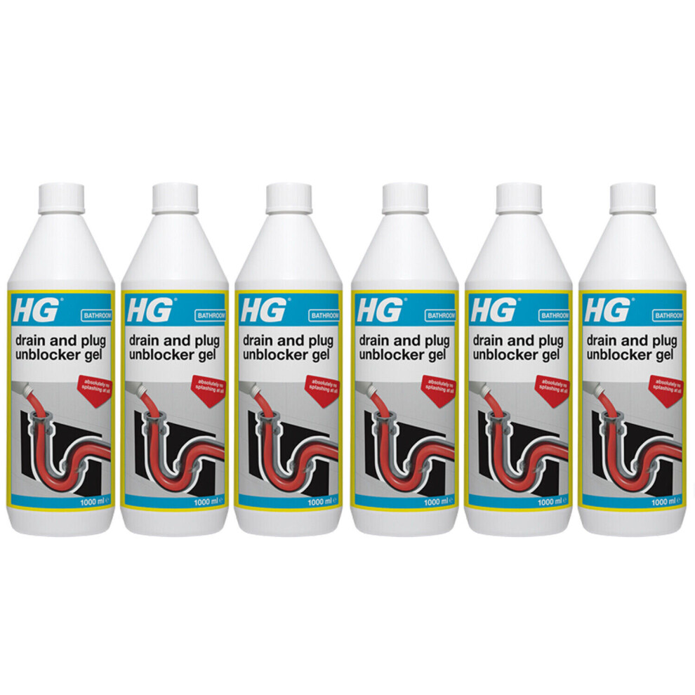 6 x HG Drain and Plug Unblocker Gel 1L
