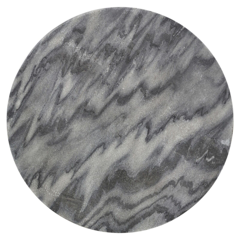 (24cm Round - Black) Round Rectangle Square Marble Serving Display Cheese Boards Charcuterie Platters