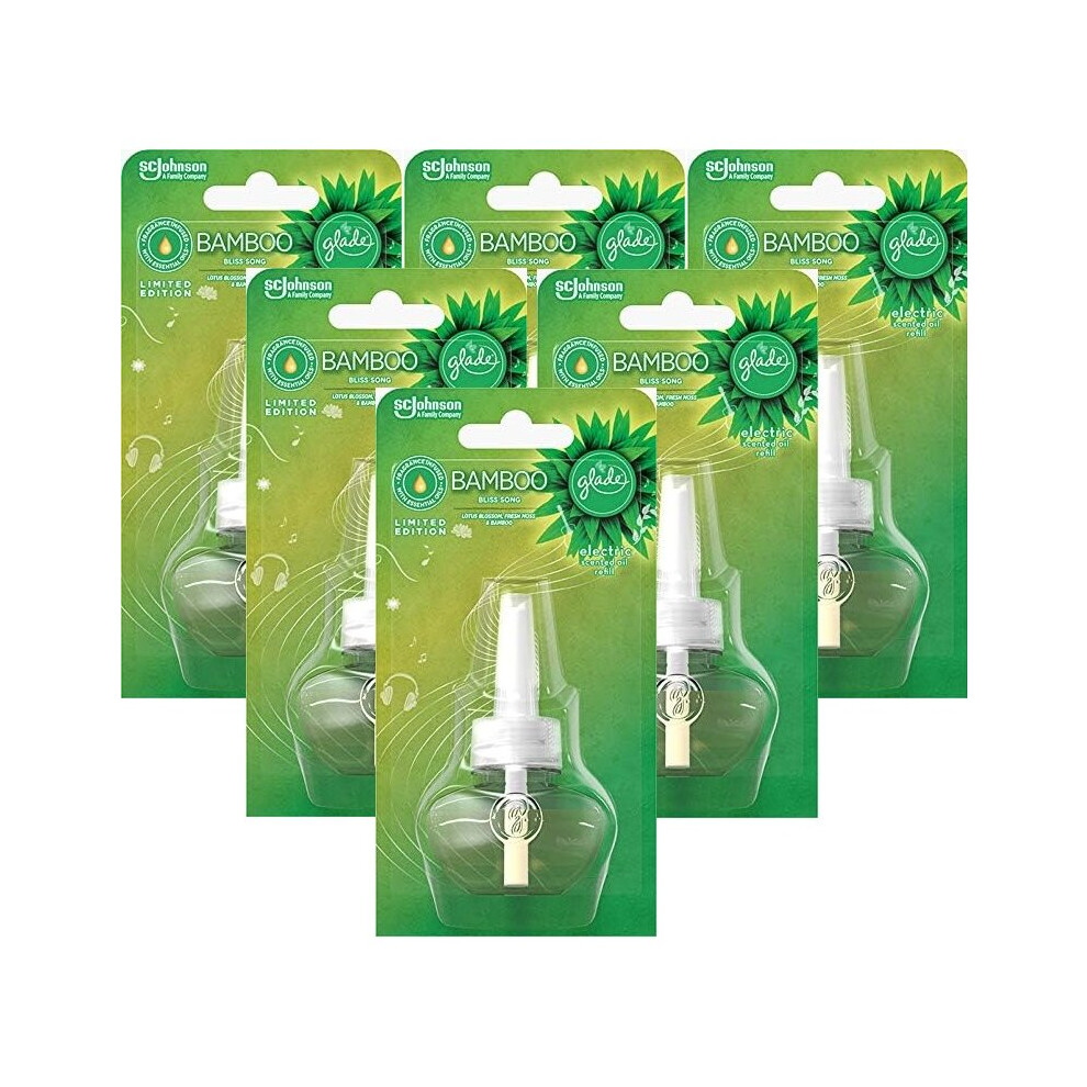 6 X Glade Electric Plug In Refill Bamboo Bliss Song