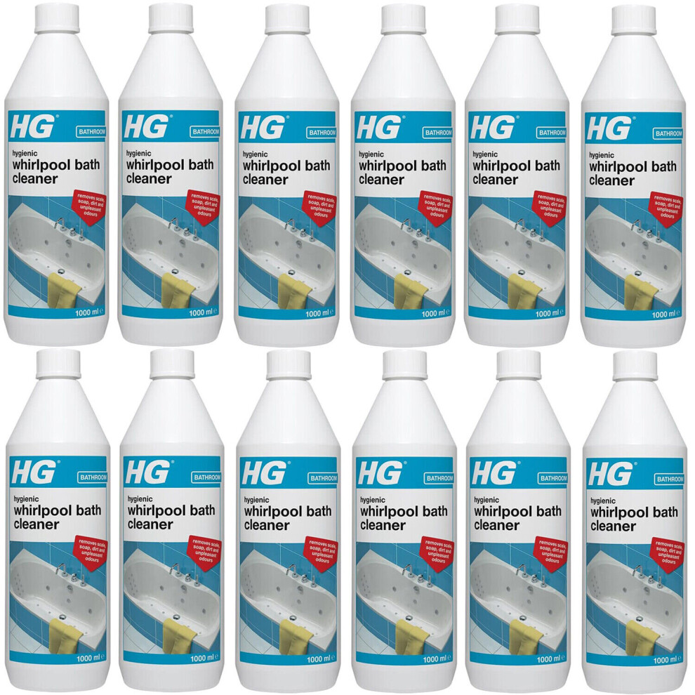 12 x HG Hygienic Whirlpool Bath Cleaner - 1Liter