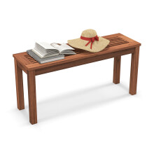 100cm Solid Wood Patio Bench Slatted Dining Bench Seat Indoor Outdoor