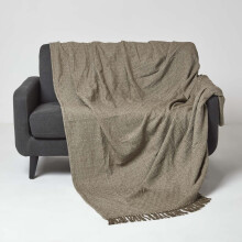(Brown, 225 x 255 cm) Malda Cotton Throw with Tassels